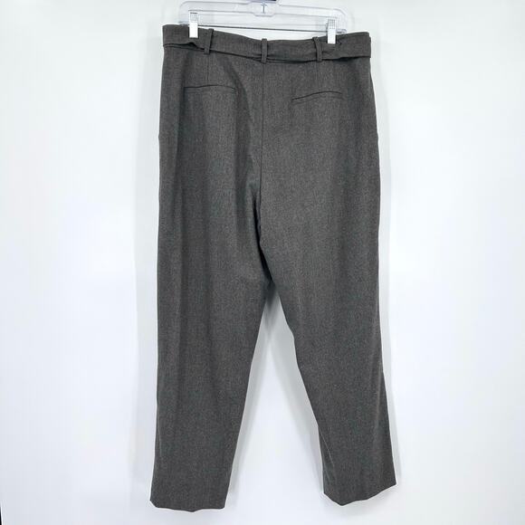 New Polo Ralph Lauren Wool Blend Trouser Pants Gray Tie Waist Womens Size 14 - Picture 8 of 11